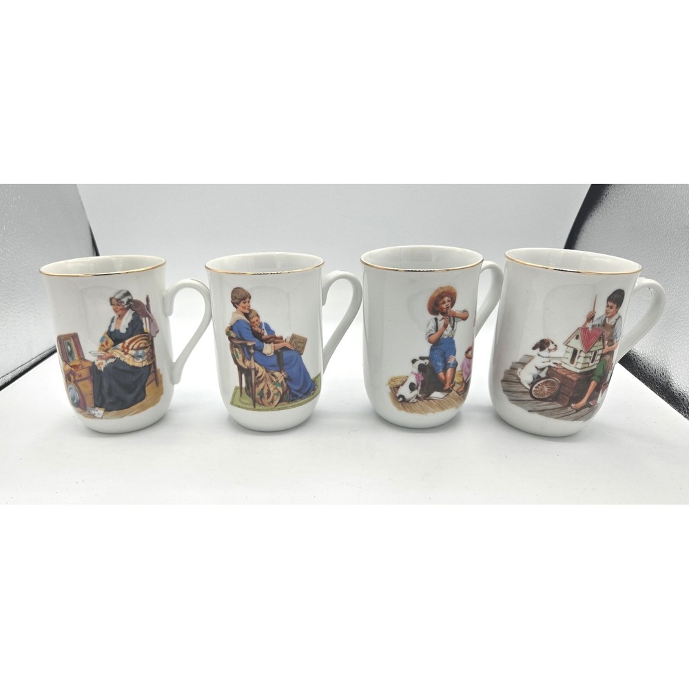 NIB Norman Rockwell Inspired Mug‎ Set